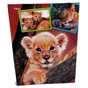 2010 Mead Baby Lion Cub Folder Portfolio 12" x 9.5" School Supply Y2K